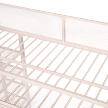 Load image into Gallery viewer, iRerts Twin Size Loft Bed, Metal Twin Loft Bed Frame for Adults Teens Kids, Twin Loft Bed with 4-Tier Storage Shelves, Loft Bed Twin Size for Bedroom, Space-Saving Design, Pink