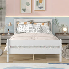 Load image into Gallery viewer, iRerts Wood Full Bed Frame, White Full Platform Bed Frame with Headboard and Footboard, Modern Full Bed Frame No Box Spring Needed for Adults Teens Kids, Full Size Bed Frame with Wood Slat Support