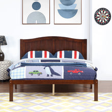 Load image into Gallery viewer, iRerts Full Platform Bed Frame with Headboard, Wood Full Size Bed Frame for Kids Teens Adults, Modern Platform Bed Frame Full Size with Wood Slat Support, No Box Spring Needed, Dark Walnut