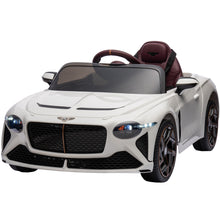Load image into Gallery viewer, iRerts 12V Ride on Toys, Licensed Bentley Mulsanne Kids Electric Cars with Remote Control, Battery Powered Ride On Cars Electric Ride On Vehicle with Music, USB, MP3, Light, Kids Birthday Gift, White