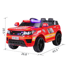Load image into Gallery viewer, 12V Ride on Police Cars with Remote Control, iRerts Battery Powered Electric Vehicles for Kids Boys Girls Gifts, Kids Ride on Toys with Siren and Music, Kids Electric Cars for 3-5 Years Old, Red
