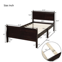 Load image into Gallery viewer, iRerts Wood Twin Platform Bed Frame, Modern Twin Bed Frame with Headboard, Twin Size Wood Platform Bed with Wooden Slat Support, No Box Spring Needed, Easy Assembly, Espresso