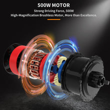 Load image into Gallery viewer, Electric Bikes for Adults, iRerts Portable Folding Electric Bike with 500W Motor, 20" Fat Tire 3 Riding Modes and Removable Battery, Beach Snow Bicycle Electric Bikes for Men Women Teens, Black