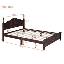 Load image into Gallery viewer, iRerts Wood Queen Size Platform Bed Frame, Queen Bed Frame with Headboard and Wooden Slat Support, Retro Bed Frame Queen Size No Box Spring Needed, Easy Assembly, Dark Walnut