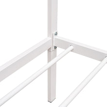 Load image into Gallery viewer, iRerts Twin House Bed Frame with Trundle, Metal Kids House Bed for Boys Girls Teens, Twin Size Platform Bed Frame with Roof, Metal Slats, No Box Spring Needed, Twin Bed Frame for Kids Bedroom, White