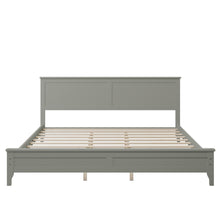 Load image into Gallery viewer, iRerts King Platform Bed Frame with Headboard and Footboard, Solid Wood Bed Frames King Size with Slats Support, Oak Top, Modern King Bed Frame No Box Spring Needed for Kids Adults, Gray