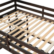 Load image into Gallery viewer, iRerts Full Loft Bed Frame for Kids Teens, Modern Full Wood Loft Bed with Desk and Shelves, Kids Full Loft Bed with Ladder, Guardrail, No Box Spring Needed, Full Size Loft Bed for Bedroom, Espresso
