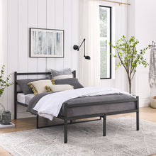 Load image into Gallery viewer, iRerts Full Metal Bed Frame with Headboard, Full Bed Frame with Metal Slats Support, No Box Spring Needed, Sturdy Heavy Duty Full Platform Bed Frame for Kids Teens Adults, Easy to Assemble, Black