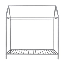 Load image into Gallery viewer, iRerts Twin Bed Frame for Girls Boys, Metal Toddler Twin House Bed Frame, Kids Bed Frame for Boys Girls, House Bed Frame Twin Size with Metal Slats, Floor Bed for Kids No Box Spring Needed, Silver