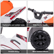 Load image into Gallery viewer, iRerts White Kids ATV 4 Wheeler, 6V Ride on Car with One-button Start, One Speed Forward, Electric Ride on Toy for 18-30 Months Boy Girls, Kids Birthday Gift/Christmas Gift