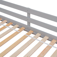 Load image into Gallery viewer, iRerts Twin Over Twin Bunk Bed, Convertible to 2 Beds Wood Twin Bunk Bed for Kids Teens Adults, Bunk Bed Twin Over Twin with Bookcase Headboard, Safety Rail and Ladder, Grey