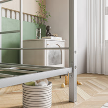 Load image into Gallery viewer, iRerts Metal Bunk Bed Twin Over Twin, Heavy Duty Twin Bunk Beds for Kids Teens Adults, Twin Over Twin Bunk Bed with Slats Support, No Box Spring Needed, Bunk Bed for Bedroom Dorm, Silver