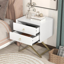 Load image into Gallery viewer, iRerts Side Table Wood Nightstand with Drawer, Modern Bedside Table End Table Sofa Side Table for Bedroom Living Room, White