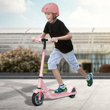 Load image into Gallery viewer, iRerts Electric Scooter for Kids Boys Girls, Folding Kids Scooter with Adjustable Height, LED Display, Rear Brake, 7" Wheel, Colorful Deck Light, Lightweight Kids Electric Scooters for 8-14 Ages, Pink