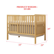 Load image into Gallery viewer, iRerts 5 In 1 Convertible Baby Crib, Wood Convertible Crib Toddler Bed with Wood Legs, Converts from Baby Crib to Toddler Bed, Fits Standard Full-Size Crib Mattress, Easy to Assemble, Natural