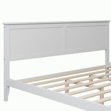Load image into Gallery viewer, iRerts King Platform Bed Frame with Headboard and Footboard, Solid Wood Bed Frames King Size with Slats Support, Oak Top, Modern King Bed Frame No Box Spring Needed for Kids Adults, White