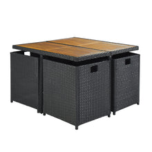 Load image into Gallery viewer, Outdoor Patio Furniture Sets, iRerts 9 Piece Outdoor Wicker Conversation Set with Ottomans and Table, Rattan Outdoor Dining Table Set, Durable Outdoor Furniture Sets with Cushion for Lawn Backyard