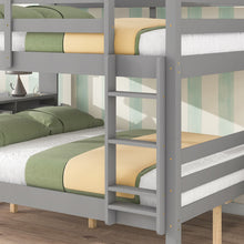 Load image into Gallery viewer, iRerts Full Over Full Bunk Bed, Convertible to 2 Beds Wood Full Bunk Bed for Kids Teens Adults, Bunk Bed Full Over Full with Bookcase Headboard, Safety Rail and Ladder, Grey
