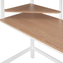 Load image into Gallery viewer, iRerts Loft Bed with Desk and Shelves, Metal Loft Bed Twin for Kids Teens Adult, Twin Size Loft Bed with Safety Guardrail, Modern White Loft Bed Twin for Dorm Bedroom Guest Room, No Box Spring Needed