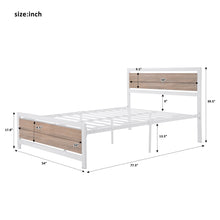 Load image into Gallery viewer, iRerts Full Bed Frame, Industrial Metal Full Platform Bed Frame, Full Size Bed Frames with Headboard, Footboard, Slat Support, Bed Frame Full Size for Bedroom, No Box Spring Needed, White