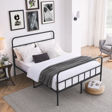 Load image into Gallery viewer, iRerts Queen Bed Frame with Headboard, Metal Queen Platform Bed Frame for Kids Teens Adults, Heavy Duty Queen Size Bed Frame No Box Spring Needed, Easy to Assemble, Black