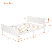 Load image into Gallery viewer, iRerts Wood Full Platform Bed Frame, Modern Full Bed Frame with Headboard, Full Size Wood Platform Bed with Wooden Slat Support, No Box Spring Needed, Easy Assembly, White