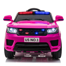 Load image into Gallery viewer, 12V Ride on Police Cars with Remote Control, iRerts Battery Powered Electric Vehicles for Kids Boys Girls Gifts, Kids Ride on Toys with Siren and Music, Kids Electric Cars for 3-5 Years Old, Pink