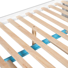 Load image into Gallery viewer, iRerts Full Over Full Bunk Bed with Trundle, Solid Wood Bunk Beds Full over Full with Storage Cabinet, Stairs and Ladders, Full Bunk Beds for Kids Teens Bedroom, White/Blue