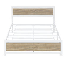 Load image into Gallery viewer, iRerts Metal Queen Platform Bed Frame with Headboard and Footboard, Heavy Duty Queen Bed Frame with Metal Slat Support, No Box Spring Needed, Industrial Queen Size Bed Frames for Bedroom, White