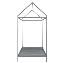 Load image into Gallery viewer, iRerts Twin Bed Frame for Girls Boys, Metal Toddler Twin House Bed Frame, Kids Bed Frame for Boys Girls, House Bed Frame Twin Size with Metal Slats, Floor Bed for Kids No Box Spring Needed, Silver