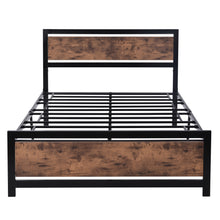 Load image into Gallery viewer, iRerts Metal Full Platform Bed Frame with Headboard and Footboard, Heavy Duty Full Bed Frame with Metal Slat Support, No Box Spring Needed, Industrial Full Size Bed Frames for Bedroom, Black