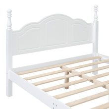 Load image into Gallery viewer, iRerts Wood Full Size Platform Bed Frame, Full Bed Frame with Headboard and Wooden Slat Support, Retro Bed Frame Full Size No Box Spring Needed, Easy Assembly, White