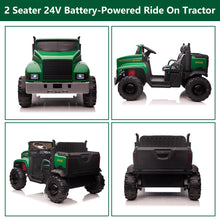 Load image into Gallery viewer, iRerts 24V Powered Ride On Tractor Toys, Ride on Cars with Remote Control, Bluetooth, Music, MP3, USB, Trunk and LED Light, Kids Ride on Toys for 3-8 Ages Girls Boys Birthday Christmas Gifts