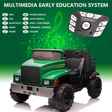 Load image into Gallery viewer, iRerts 24V Powered Ride On Tractor Toys, Ride on Cars with Remote Control, Bluetooth, Music, MP3, USB, Trunk and LED Light, Kids Ride on Toys for 3-8 Ages Girls Boys Birthday Christmas Gifts