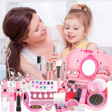 Load image into Gallery viewer, iRerts 26 Pcs Girls Makeup Set, Kids Makeup Kit for Girls with Cosmetic Case, Crown, Little Girls Toddlers Dress up Set, Kids Real Washable Makeup Kit Cosmetics Toys for 3-9 Years Old Birthday Gift