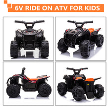 Load image into Gallery viewer, iRerts Black 6V Battery Powered Ride On Car ATV with One Button Start, Forward Switch, One Speeds, Ride on Toys for 1-3 Years Old Kids Toddlers Boys Girls Birthday Gifts