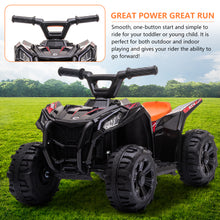 Load image into Gallery viewer, iRerts Black 6V Battery Powered Ride On Car ATV with One Button Start, Forward Switch, One Speeds, Ride on Toys for 1-3 Years Old Kids Toddlers Boys Girls Birthday Gifts