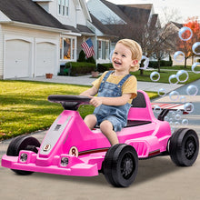Load image into Gallery viewer, iRerts 6V Battery Powered Ride on Go Kart, Ride on Toys Go Kart for Kids Boys Girls, Kids Go Cart with Bubble Function One Button Start Horn Forward Backward, Kids Birthday Gifts for 2+ Ages