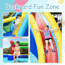 Load image into Gallery viewer, iRerts Bounce House for Kids, Outdoor Bouncy House with Blower, Inflatable Slide Bouncer with Splash Pool, Climbing Wall, Basketball Rim, Soccer Goal, Water Sprinkler, Outdoor Toys for 3-12 Years Old