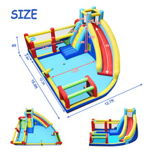 Load image into Gallery viewer, iRerts Bounce House for Kids, Outdoor Bouncy House with Blower, Inflatable Slide Bouncer with Splash Pool, Climbing Wall, Basketball Rim, Soccer Goal, Water Sprinkler, Outdoor Toys for 3-12 Years Old