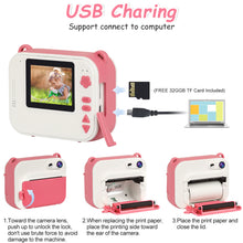 Load image into Gallery viewer, iRerts Instant Camera for Kids, Upgrade Kids Selfie Camera Digital Camera for Girls Boys Age 3-9, Kids Instant Print Camera with Print Paper, 2.4" Screen, HD Digital Video Cameras for Toddler