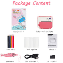 Load image into Gallery viewer, iRerts Instant Camera for Kids, Upgrade Kids Selfie Camera Digital Camera for Girls Boys Age 3-9, Kids Instant Print Camera with Print Paper, 2.4" Screen, HD Digital Video Cameras for Toddler