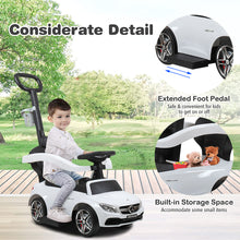 Load image into Gallery viewer, iRerts Kids Ride On Push Car, Mercedes Licensed 3 in 1 Baby Toddlers Push Car, Toddler Ride on Toys for Age 1-3, Kids Toddlers Ride on Cars with Handle, Safety Bars, Music, Horn, Cup Holder
