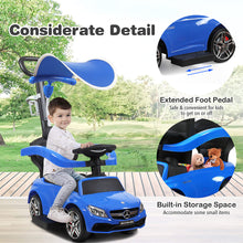 Load image into Gallery viewer, iRerts Toddlers Push Car, Mercedes Licensed 3 in 1 Kids Ride On Push Car for Boys Girls, Toddler Ride on Toys for Age 1-3, Ride on Cars with Handle, Removable Canopy, Music, Horn, Cup Holder