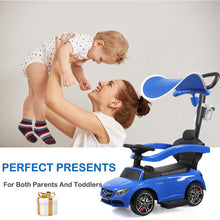 Load image into Gallery viewer, iRerts Toddlers Push Car, Mercedes Licensed 3 in 1 Kids Ride On Push Car for Boys Girls, Toddler Ride on Toys for Age 1-3, Ride on Cars with Handle, Removable Canopy, Music, Horn, Cup Holder