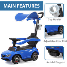 Load image into Gallery viewer, iRerts Toddlers Push Car, Mercedes Licensed 3 in 1 Kids Ride On Push Car for Boys Girls, Toddler Ride on Toys for Age 1-3, Ride on Cars with Handle, Removable Canopy, Music, Horn, Cup Holder