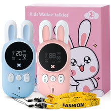 Load image into Gallery viewer, iRerts Kids Walkie Talkies, 2 Pack Walkie Talkies for Kids 3-12 Year Old, Boys Girls Walkie Talkies with 22 Channels, LCD Screen, 3KM Long Range, Outdoor Toys for Kids Camping, Hiking, Blue/Pink