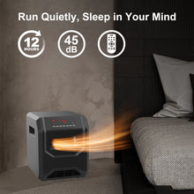 Load image into Gallery viewer, iRerts Space Heaters for Home, 750W/1500W Infrared Electric Heaters with Remote Control, 4 Quartz Tubes, LED Display, 3 Heat Setting, Small Heater Electric Fireplace Heater for Bedroom Office, Black
