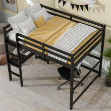Load image into Gallery viewer, iRerts Full Loft Bed Frame for Kids Teens, Modern Full Wood Loft Bed with Desk and Shelves, Kids Full Loft Bed with Ladder, Guardrail, No Box Spring Needed, Full Size Loft Bed for Bedroom, Espresso