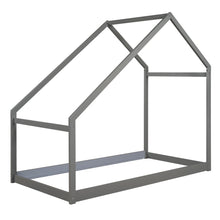 Load image into Gallery viewer, iRerts Twin House Bed with Roof, Wood Kids Twin Bed Frame House Bed, Toddler House Bed Frame for Boys Girls, Twin Floor Bed Frame for Kids Bedroom Living Room, Gray